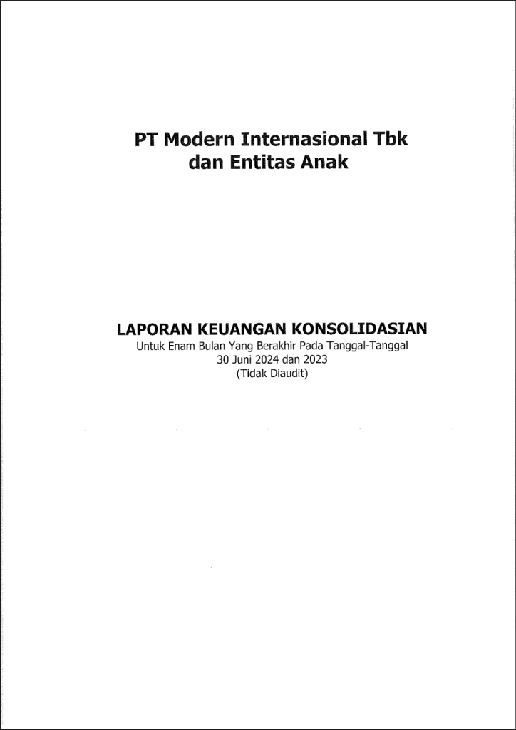 Laporan Keuangan 30 Juni 2024 MDRN – Modern Internasional