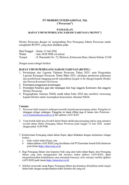 Notice of Annual General Meeting (AGM)