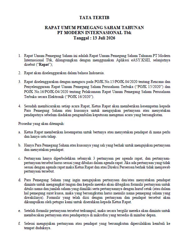 Rules of Conduct for the Annual General Meeting of Shareholders (AGMS)13 July 2026